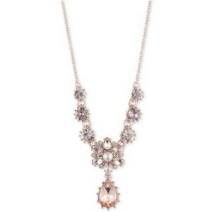 Stunning Marchesa Rose Gold Floral Crystal Necklace – Save 75% Today!